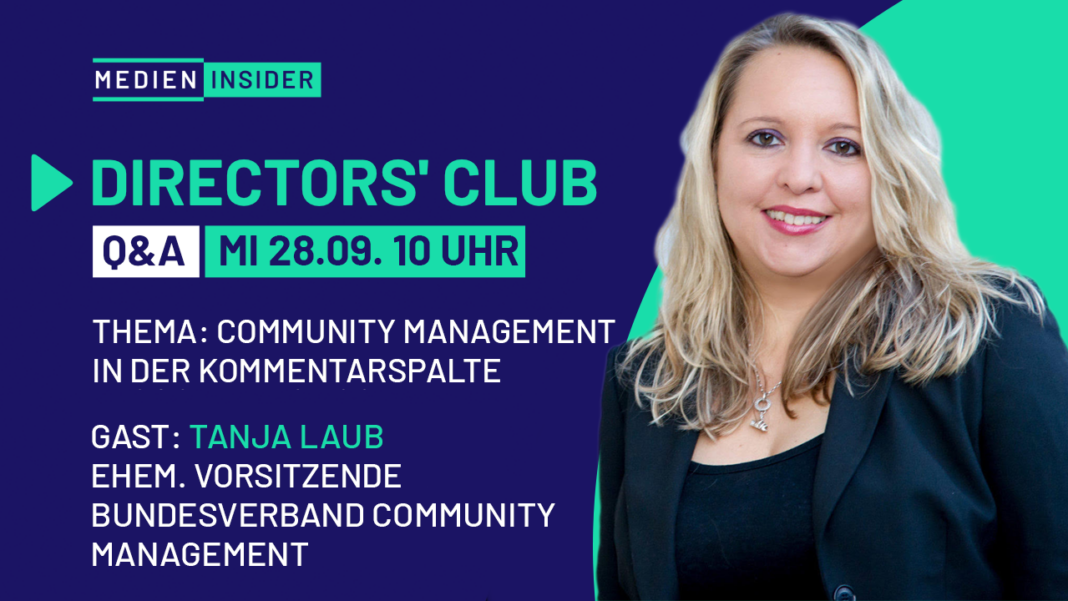 Directors' Club Q&A mit Tanja Laub • Medieninsider