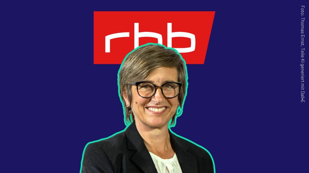 RBB-Intendantin Ulrike Demmer, Foto: Thomas Ernst, Teile KI generiert mit Dall•E